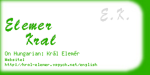 elemer kral business card