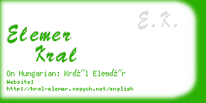 elemer kral business card